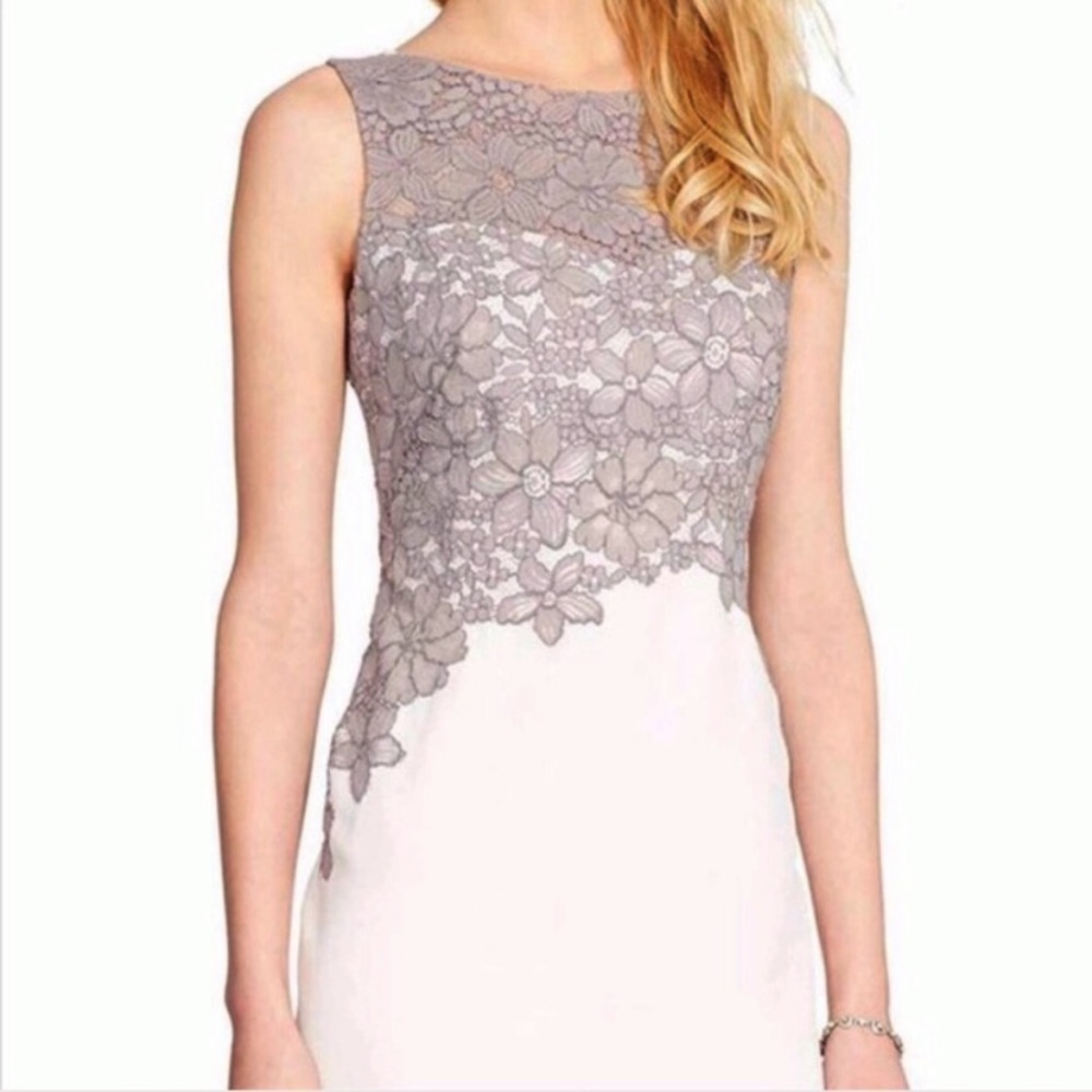 Ralph Lauren white dress with gray lace
